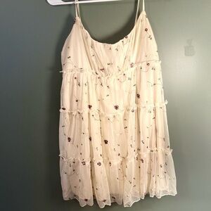 Trixxi Cream Floral Mini Dress